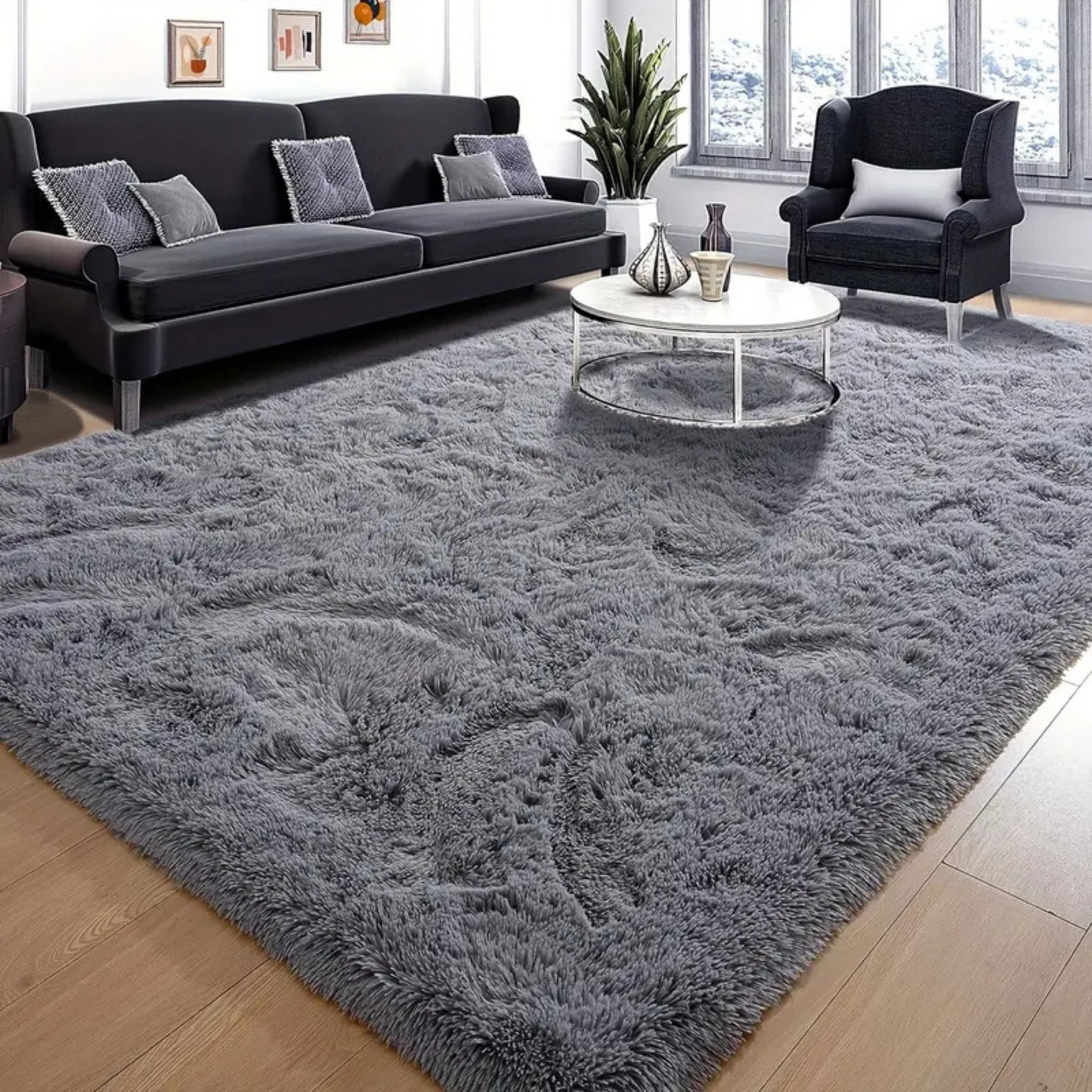 Covor Pufos Premium, Gri Închis 200x280cm